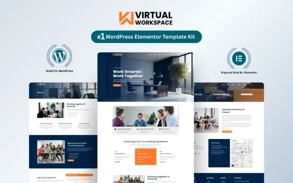 Virtual Workspace Remote Work Solutions WordPress Elementor Template