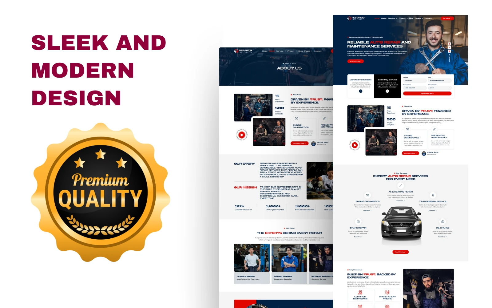 Build a pro auto repair website fast with Reparzo Template Kit. Fully responsive, no paid plugins, and perfect for car service & detailing businesses.