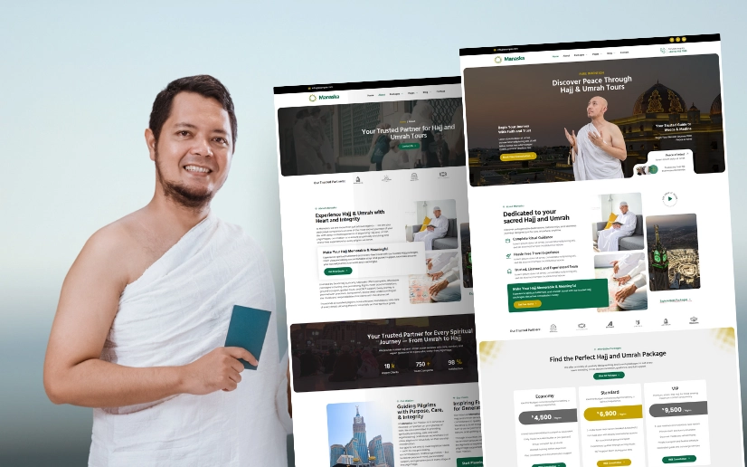 Build a Professional Hajj & Umrah Travel Agency Website with Manaska