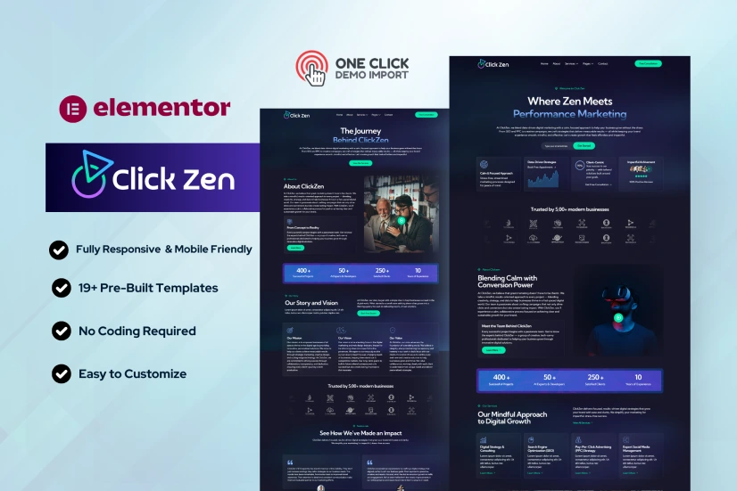 ClickZen — Digital Marketing Agency Elementor Template Kit