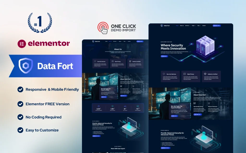 Data Fort — Cyber Security Services Elementor Template Kit