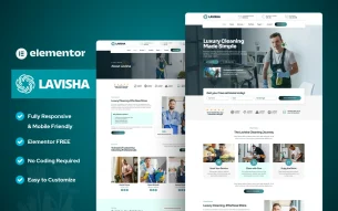 Lavisha – Best Cleaning Services WordPress Elementor Template Kit
