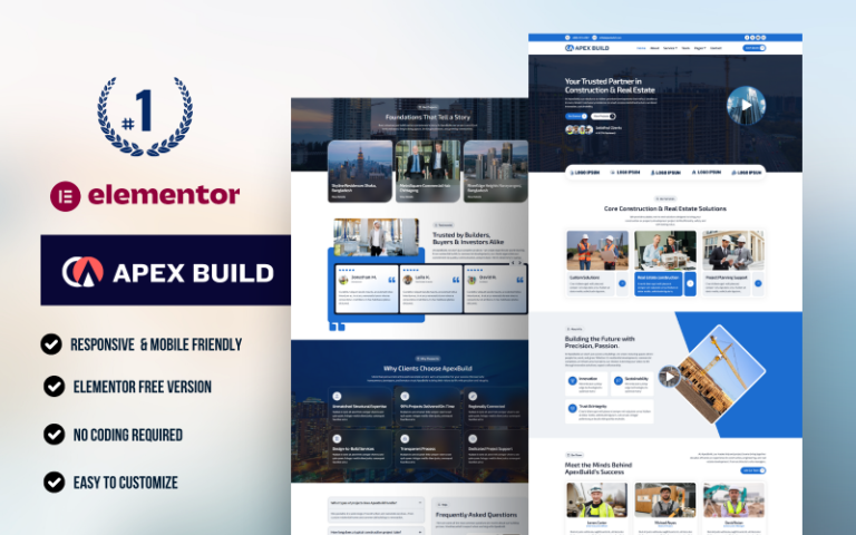 ApexBuild – Building and Construction Elementor Template Kit