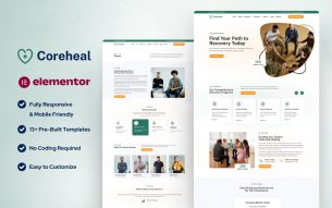 Coreheal - Best Addiction Recovery & Rehabilitation Center Elementor Template Kit