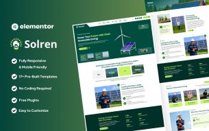 Solren - Solar & Green Renewable Energy Elementor Template Kit