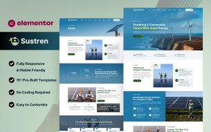 Sustren - Solar & Green Renewable Energy Elementor Template Kit