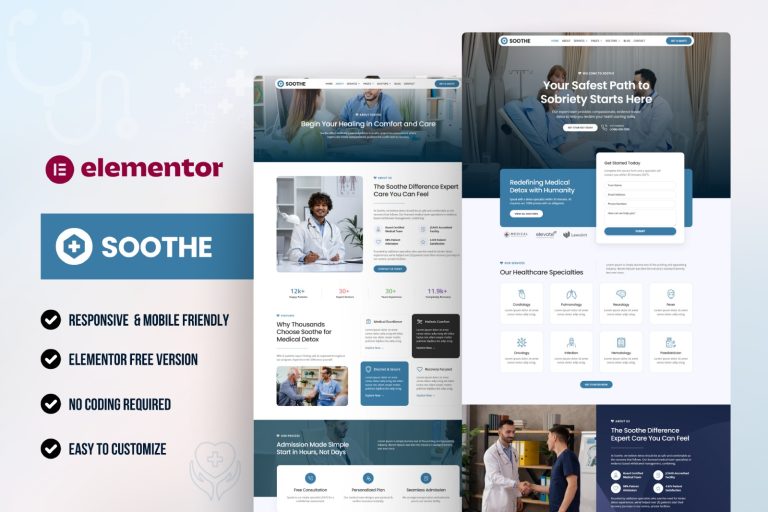 Soothe - Medical & Healthcare Elementor Template Kit