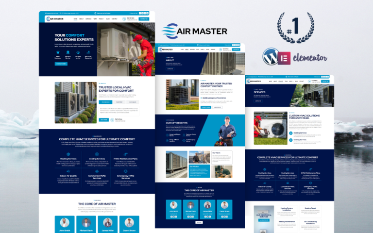 Air Master AC Repair WordPress Elementor Template Kit