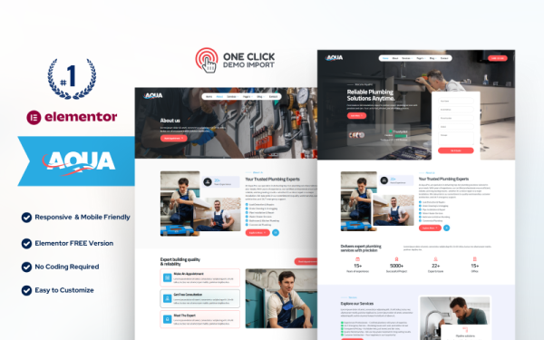 AquaPro — Plumbing Service Elementor WordPress Template Kit