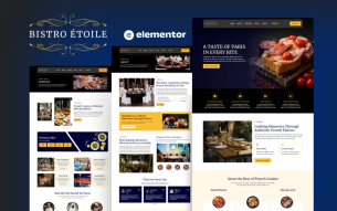 Bistro Etoile — French Restaurant WordPress Elementor Template Kit