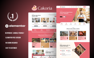 Cakoria – Cake, Bakery and Cafe WordPress Elementor Template Kit