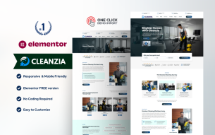 Cleanzia – Cleaning Services WordPress Elementor Template Kit