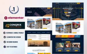 Conqrix - Construction & Building Service WordPress Elementor Template