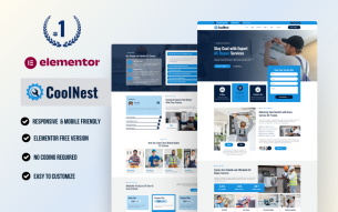 CoolNest – AC Repair and HVAC Services WordPress Elementor Template Kit