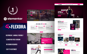Flexora - Fitness Trainers WodPress Elementor Template kit