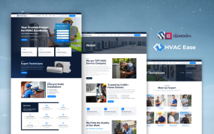HVAC Ease AC Repair WordPress Elementor Template Kit