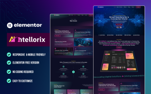 Intellorix - AI Saas & Digital Company Elementor Template Kit