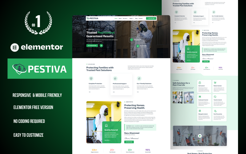 Pestiva – Pest Control Service WordPress Elementor Template Kit