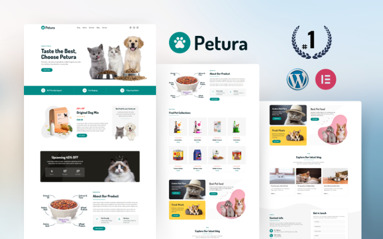 Petura — Pet Food & Care Shop WordPress Elementor