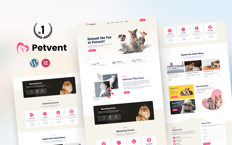 Petvent — Pet Care and Events WordPress Elementor