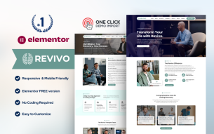 Revivo – Addiction Recovery & Rehabilitation Center WordPress Elementor Template Kit