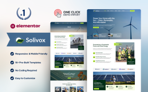Solivox – Solar & Renewable Energy Wordpress Elementor Template Kit
