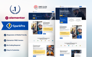 Spark Pro – Electrician & Electrical Services WordPress Elementor Template Kit