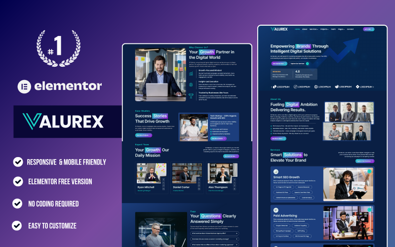 Valurex – Digital Marketing and Web Design Agency WordPress Elementor Template Kit