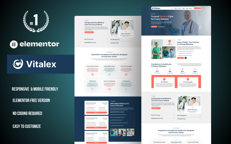 Vitalex – Medical Care WordPress Elementor Template Kit