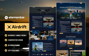 Airdrift – Drone Delivery Elementor Template Kit