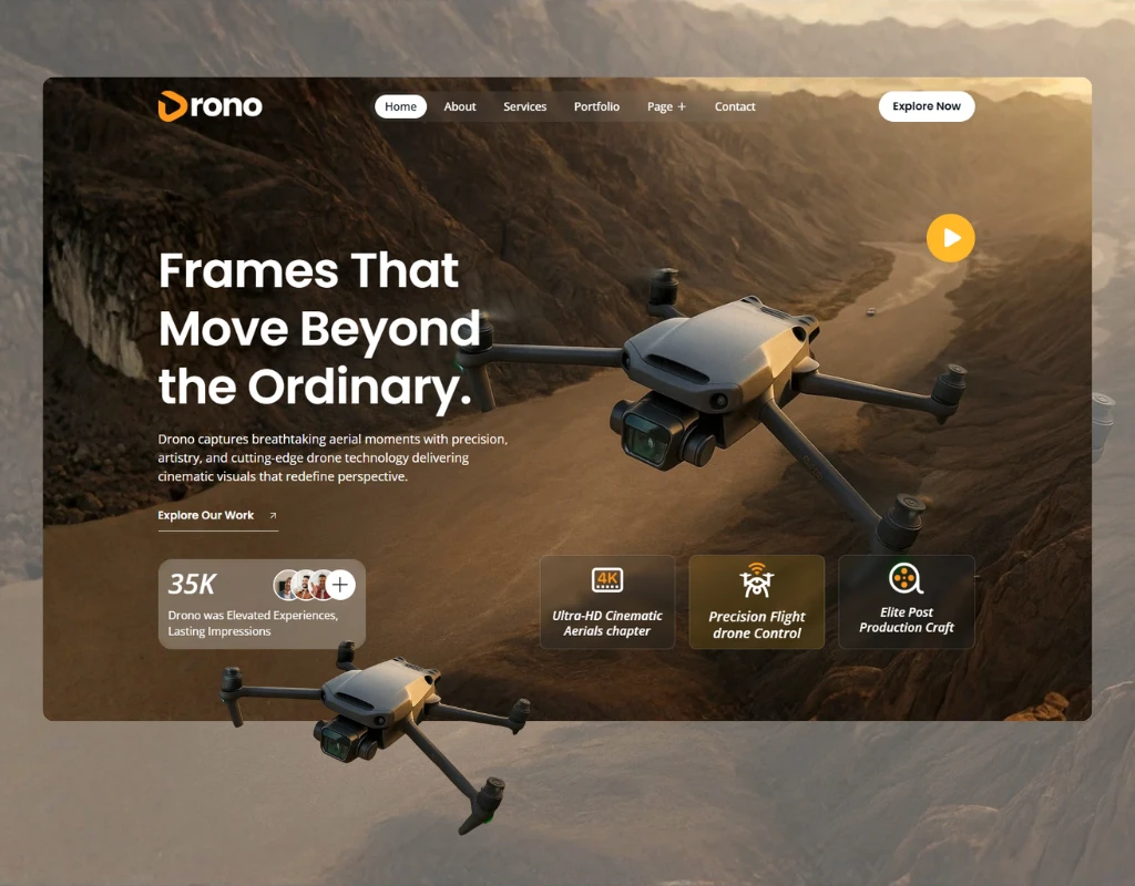 Drone Aerial Video & Photography Elementor Template Kit