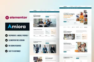 Amiora – Best Insurance Company Elementor Template