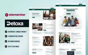 Detoxa - Addiction Recovery & Rehabilitation Center Elementor Template Kit